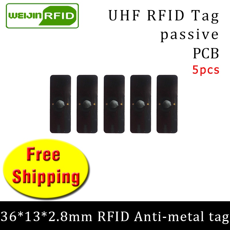 UHF RFID ݼ ± 915mhz 868mhz ܱ Higgs3 EPC 5pcs   36*13*2.8mm  簢 PCB Ʈ  RFID ±